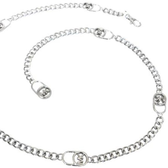 MICHAEL KORS Silver MK Logo Chain Belt - Picture 4 of 15